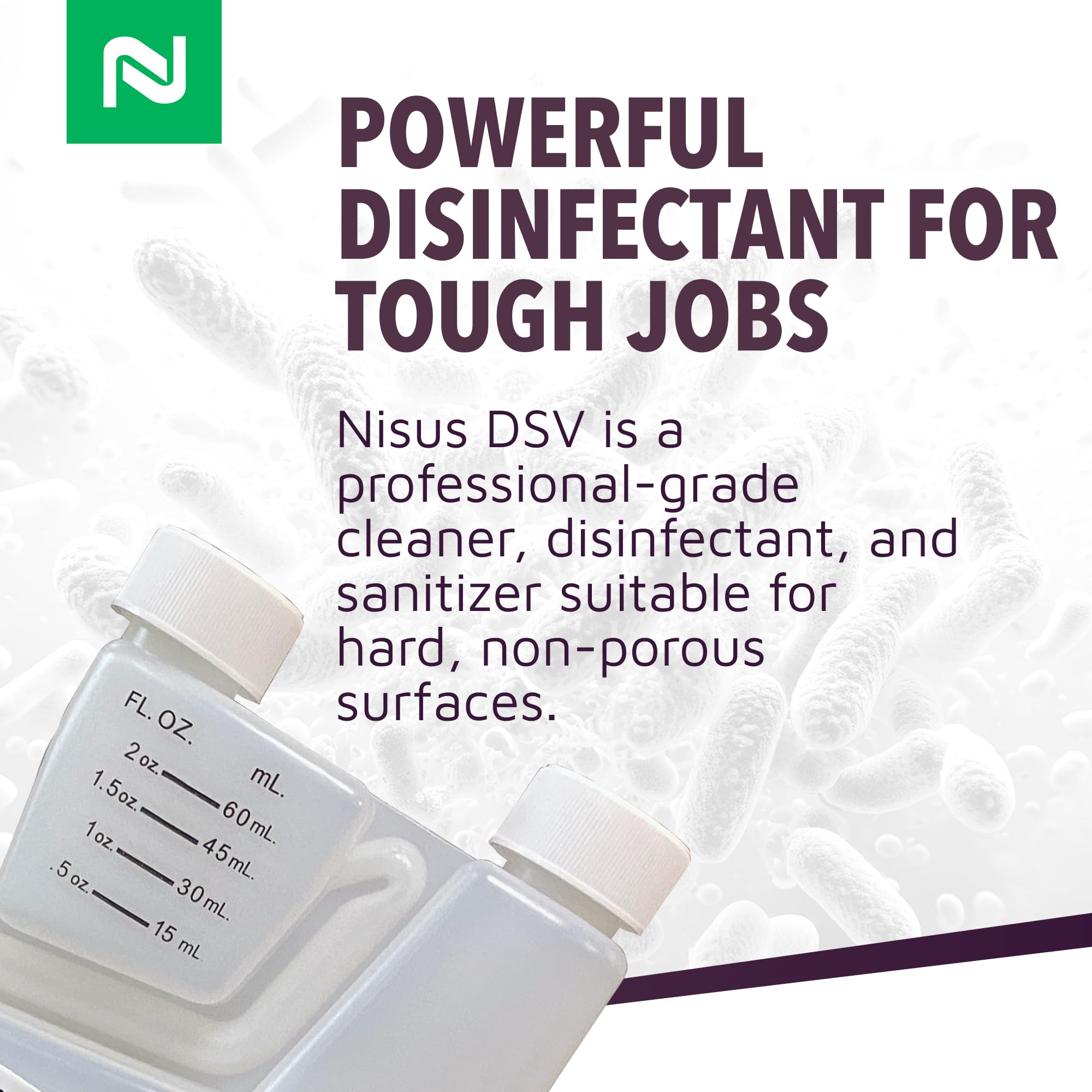Nisus DSV Disinfectant, Sanitizer, Virucide, Concentrated Solution for Hard Non-Porous Surfaces, Hospitals, Homes, Industrial & Food Processing Areas