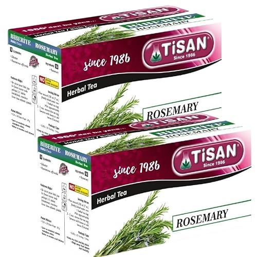 Tisan Rosemary Tea - 40 Individually Wrapped Tea Bags | Pure Aromatic Rosemary Leaves | Naturally Caffeine Free Herbal Infusion | Fresh Woodsy Scent