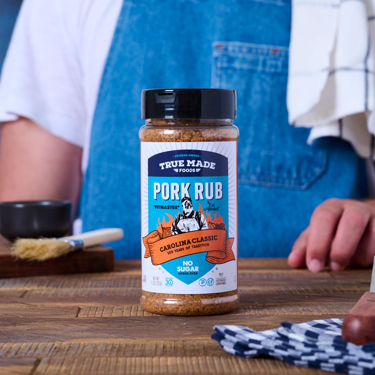 True Made Foods Ed Mitchell's Award Winning Pitmaster BBQ Pork Rub - Carolina Classic, BBQ Grill, 11.3 Ounce, 3 Pack - Earthy & Flavorful BBQ Rubs
