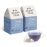 Big Heart Tea Co. Tea Bags - Minty Blue - Small Batch, Certified Organic, Ayurvedic Herbal Decaf Tea in Zero Plastic Sachets - Adaptogenic Tulsi