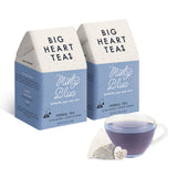 Big Heart Tea Co. Tea Bags - Minty Blue - Small Batch, Certified Organic, Ayurvedic Herbal Decaf Tea in Zero Plastic Sachets - Adaptogenic Tulsi