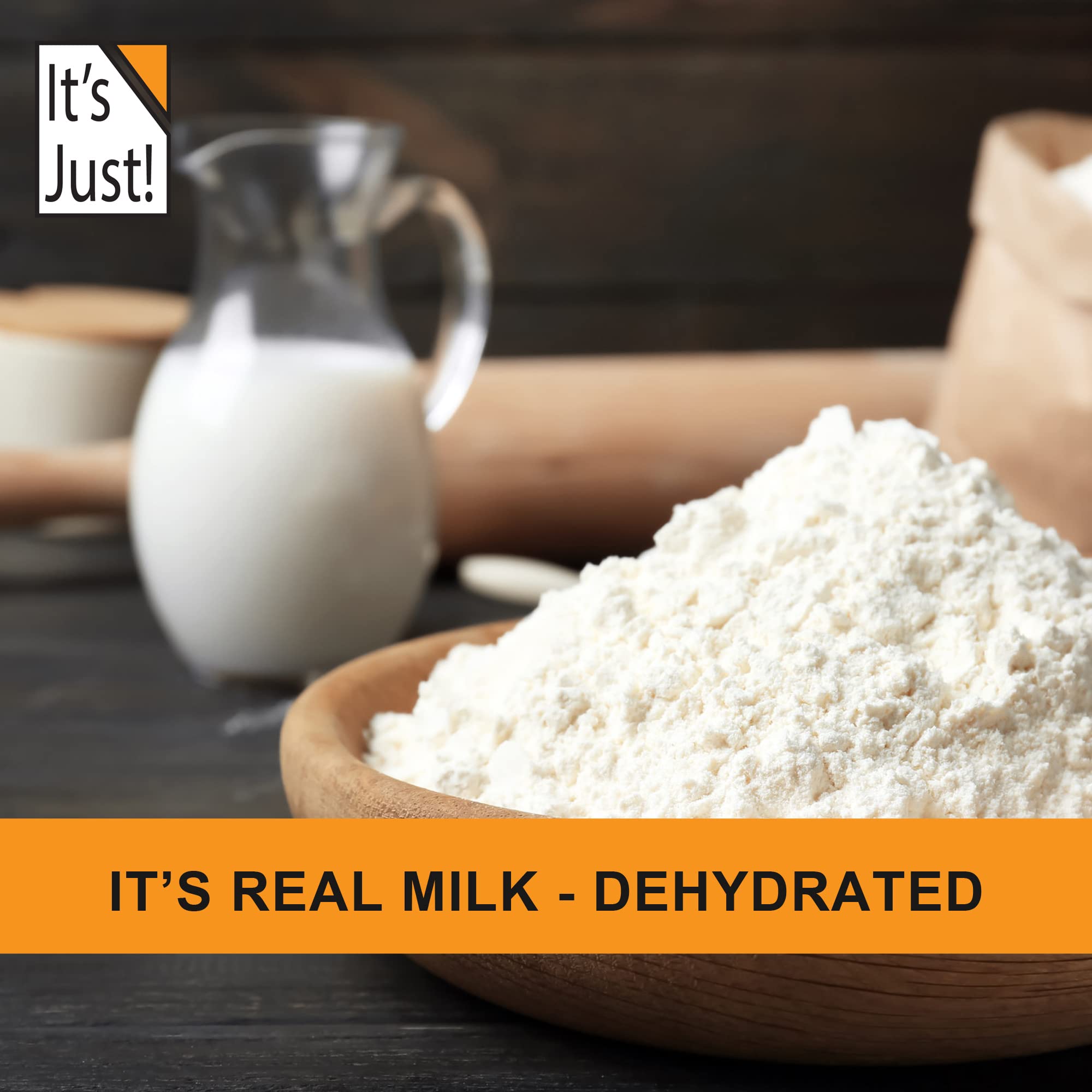 It's Just - Whole Milk Powder, 2lbs, rBST/rBGH Hormone Free, Shelf Stable, Just Add Water, Made in USA, Dry Milk Powder, 32oz
