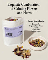 The-Qi Sleep Herbal Tea - 100% All Natural Whole Dried Flowers & Herbs Tea for Calm & Relaxation - Chamomile, Rose Petals, Lavender, Jujube Dates