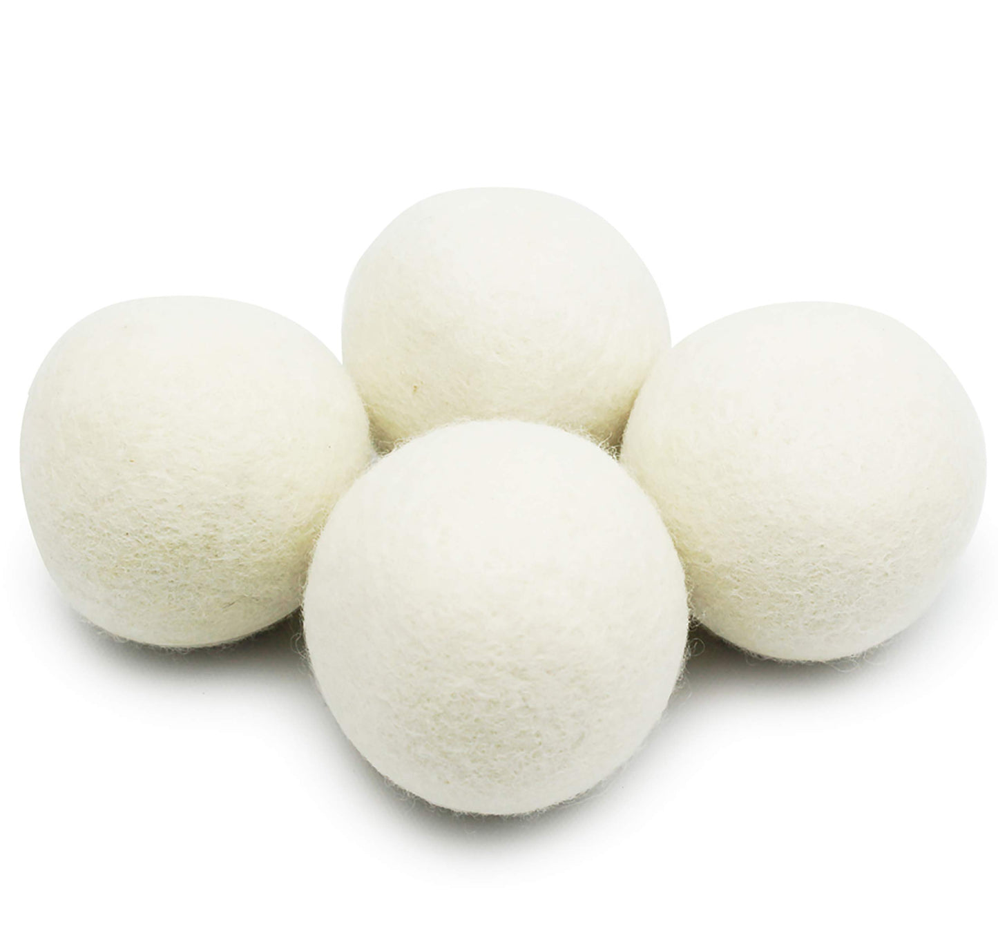 EcoJeannie (WB0004-4 Pack) Wool Dryer Balls - New and Improved XL Eco-Friendly Natural Unscented Fabric Softener Static Guard - 100% Natural New