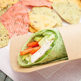 Restaurantware Paper Sandwich Wrap Display - Disposable Wrap Plate - Kraft - 9" - 25ct Box