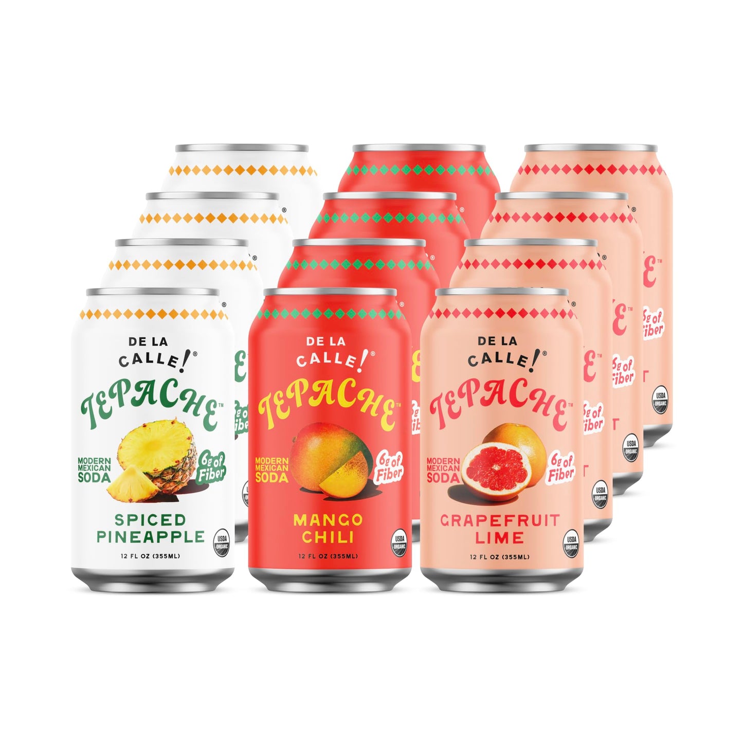 De La Calle Tepache - Core Variety Pack - Modern Mexican Soda - Craft Fermented Pineapple Sparkling Beverage - Certified Organic, Non-Alcoholic