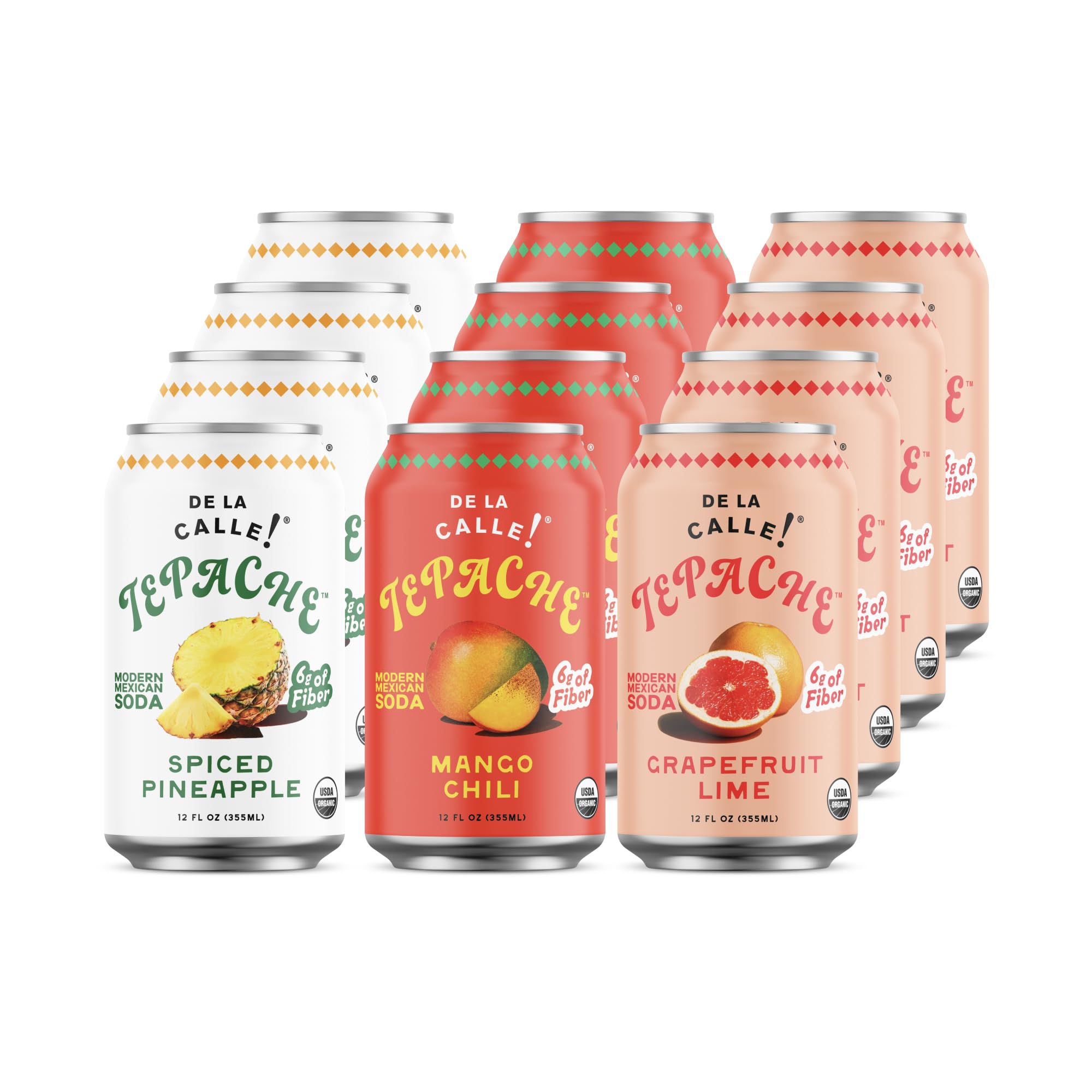 De La Calle Tepache - Core Variety Pack - Modern Mexican Soda - Craft Fermented Pineapple Sparkling Beverage - Certified Organic, Non-Alcoholic