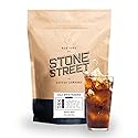 Stone Street Cold Brew Coffee, Strong & Smooth Blend, Low Acid, 100% Arabica, Gourmet Coffee, Whole Bean, Dark Roast, Colombian Single Origin, 1 LB