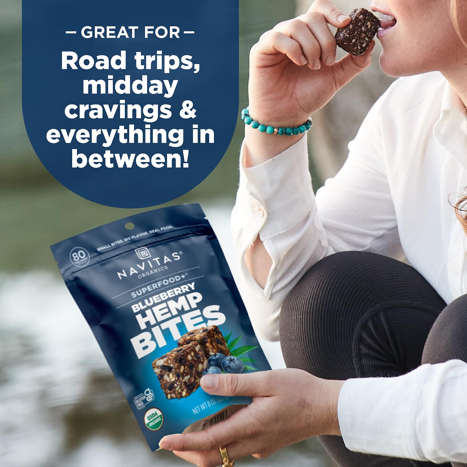 Navitas Organics Superfood Power Snacks, Blueberry Hemp, 8oz. Bag, 11 Servings - Organic, Non-GMO, Gluten-Free