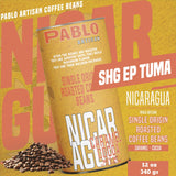 Pablo Artisan Nicaragua SHG EP Tuma Single Origin Coffee Beans - Medium Roast Whole Bean Coffee, 100% Arabica Espresso Beans, Notes of Cocoa, Caramel