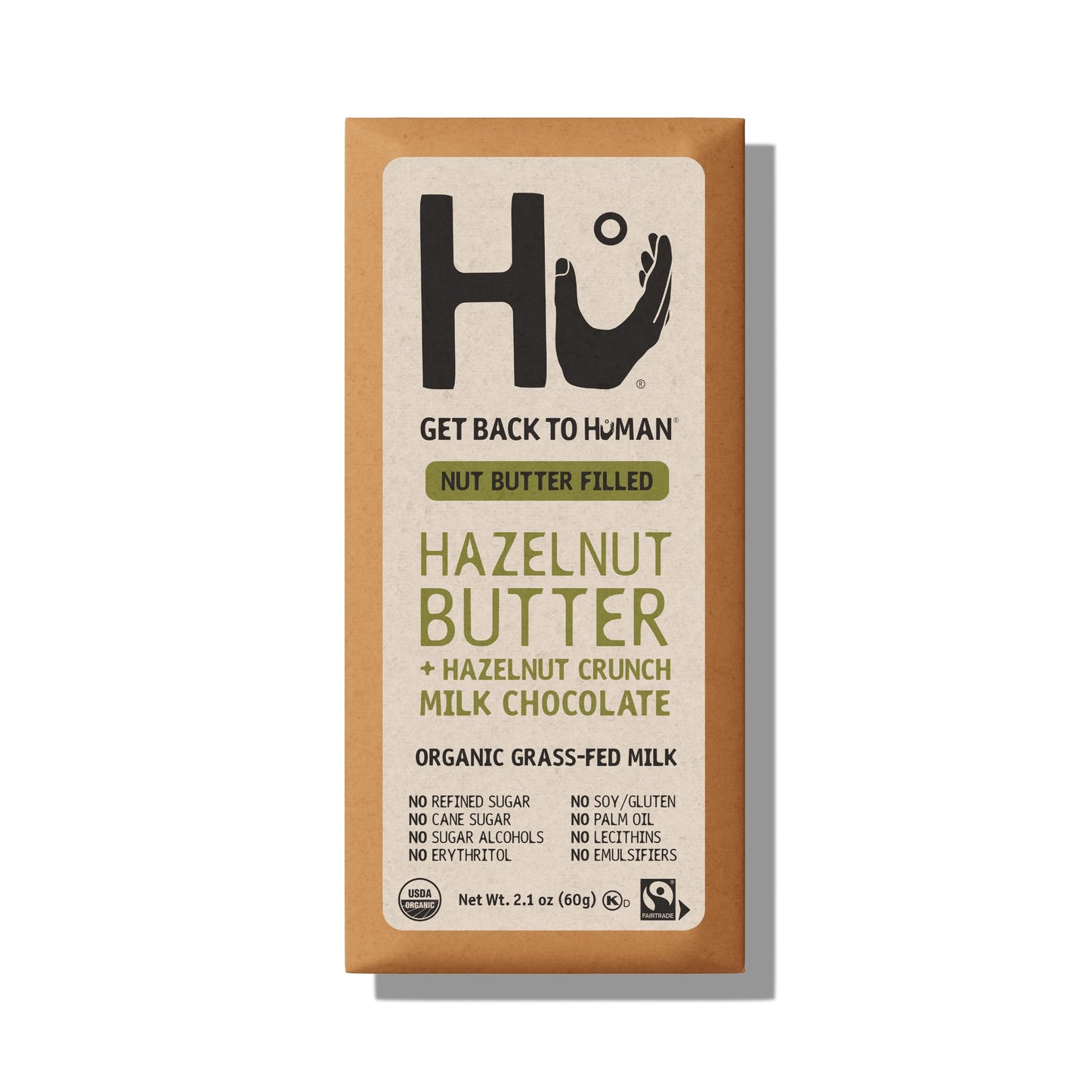 Hu Kitchen Organic Hazelnut Butter Crunch Milk Chocolate Bar, 2.1 OZ
