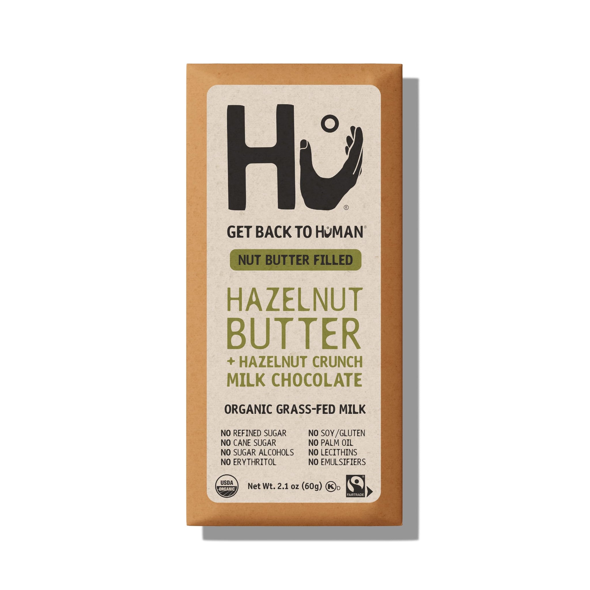 Hu Kitchen Organic Hazelnut Butter Crunch Milk Chocolate Bar, 2.1 OZ