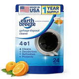 Earth Breeze Garbage Disposal Cleaner Tablets - 4-in-1 Citrus Scented Tablets that Clean, Deodorize, Refresh & Protect - Powerful Cleaning Action