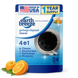 Earth Breeze Garbage Disposal Cleaner Tablets - 4-in-1 Citrus Scented Tablets that Clean, Deodorize, Refresh & Protect - Powerful Cleaning Action