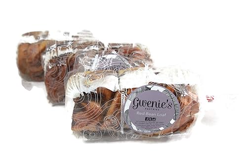 Gwenie's Pastries Red Bean Swirl bread loaves bread braided (Red Bean, 3 Loaves) Consume within 5 days or refrigerate