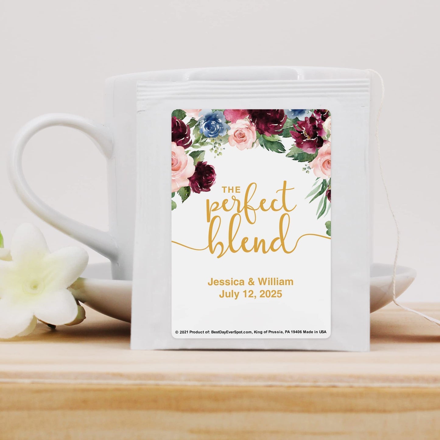 Best Day Ever Spot Tea Party Favors, Perfect Blend Personalized Tea Bags, Tea Bag Favors, Tea Wedding Favor, Tea Favors, Bridal Shower Favors - Set