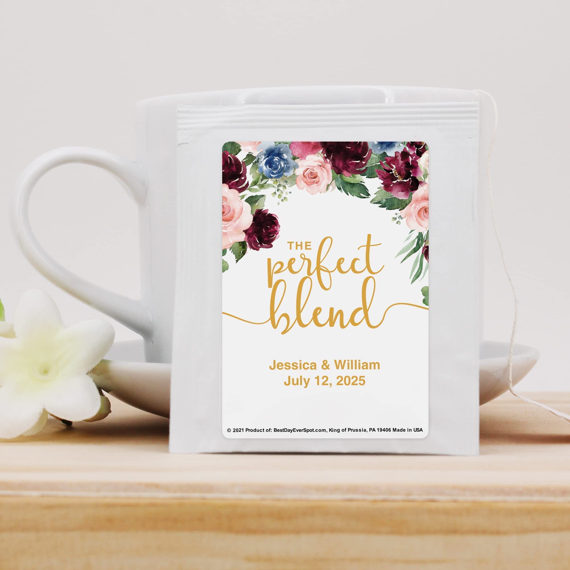 Best Day Ever Spot Tea Party Favors, Perfect Blend Personalized Tea Bags, Tea Bag Favors, Tea Wedding Favor, Tea Favors, Bridal Shower Favors - Set