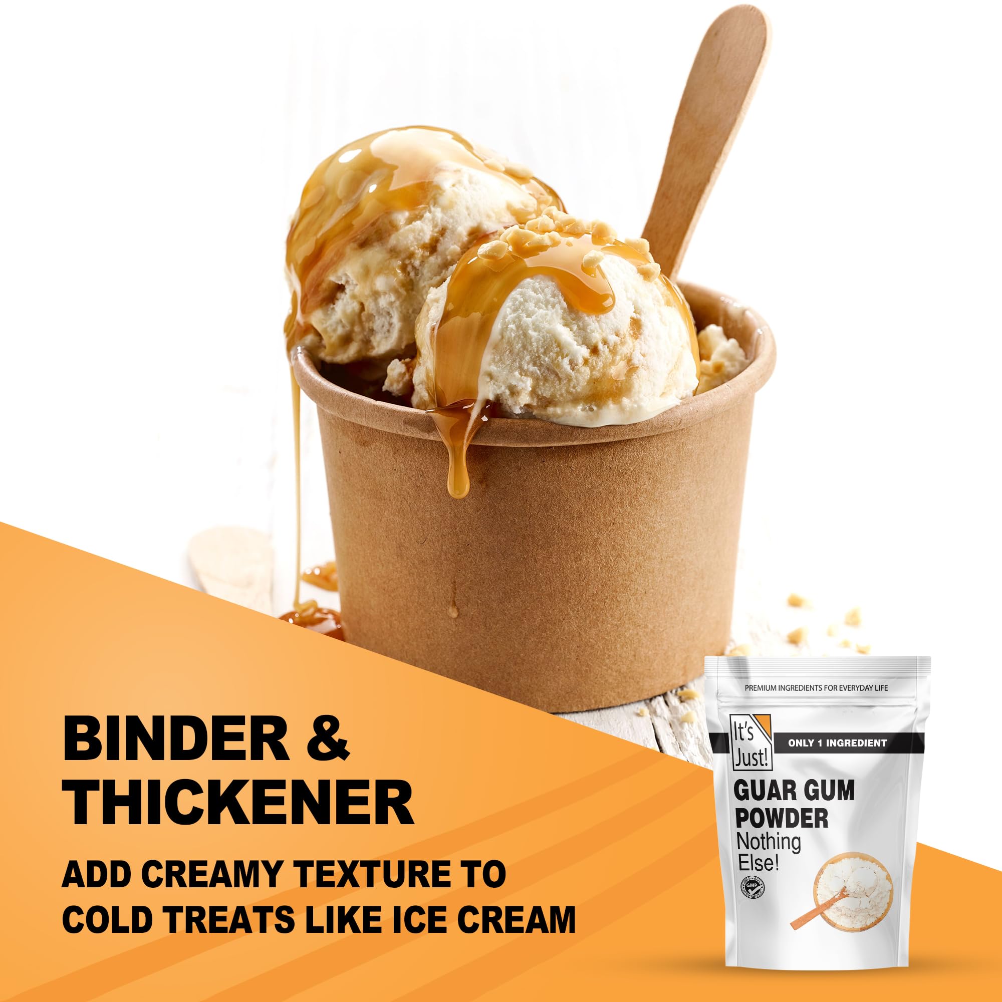 It's Just - Guar Gum, Gluten-Free, Non-GMO, Plant-Based Thickener & Binder, Thickens Cold Items, Keto Baking, Substitute Xanthan Gum, 8oz