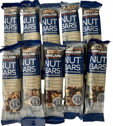Nut Bars With Cocoa Drizzle & Sea Salt Almonds Cashews Pecans 1.41 oz Each 5g Protein (10pk)