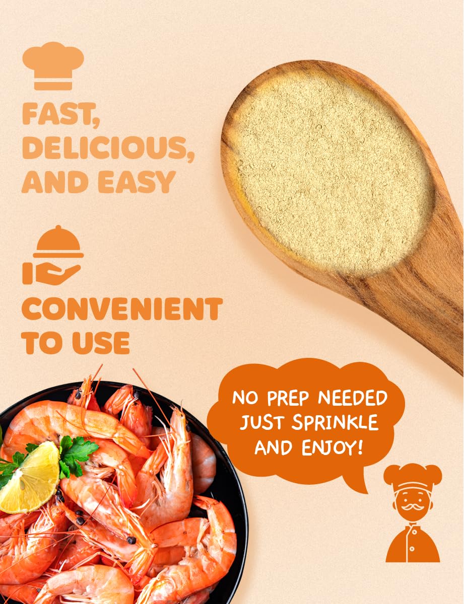 NICE WITCH'S Korean 100% Pure Natural Seasoning 8oz / 227g - Shrimp Powder, MSG Free, Authentic Thai & Southeast Asian Flavor, Pad Thai, Tom Yum