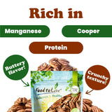 Food to Live - Pecan Halves, 1.5 Pounds Raw Pecan Nuts, Large Size, Unsalted, Unsweetened, Vegan, Kosher, Shelled, Bulk. Good source of Magnesium