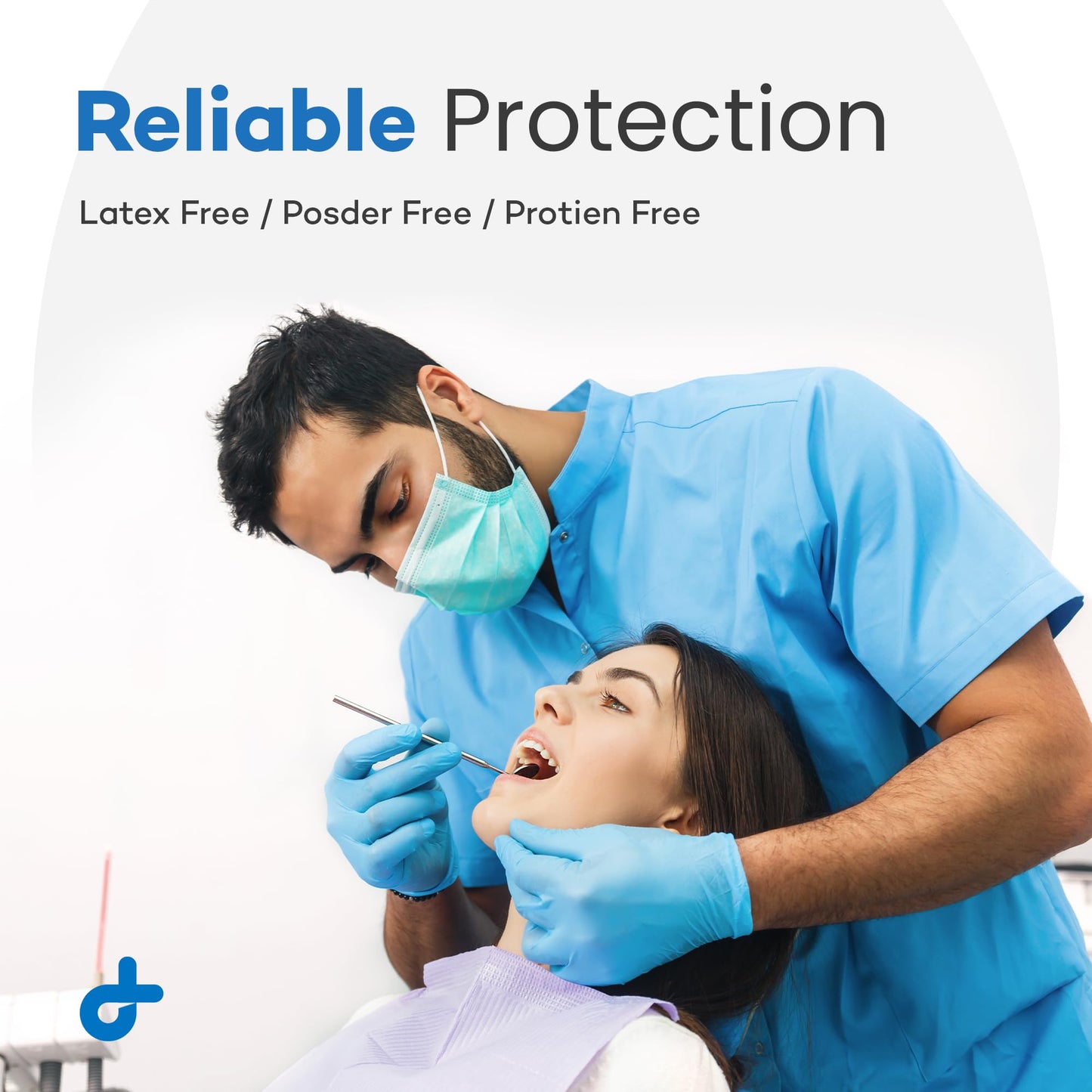 Dealmed Nitrile Gloves SMALL Size - Sky Blue Powder-Free Latex-Free Exam Gloves 100/Box