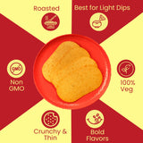 Disc-O Thins Whole Wheat Crackers - Crunchy Roasted Snack, High-Fiber & Low-Fat On-the-go Snack Chips, 88pcs (Variety Pack of 6) - Healthy Travel