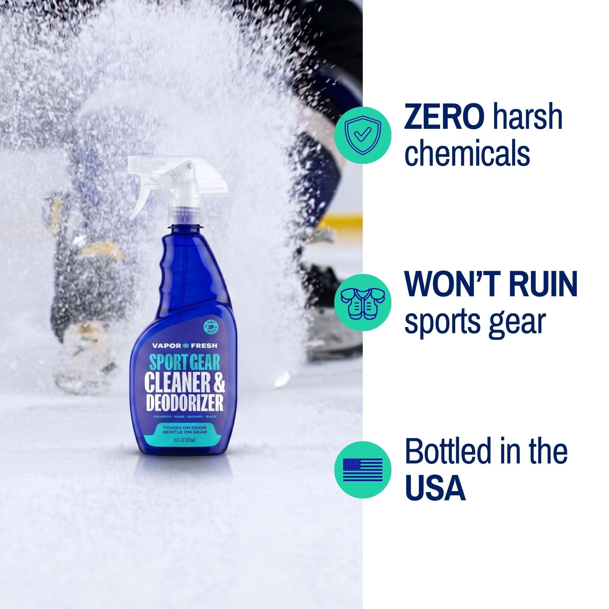 Vapor Fresh Sports Cleaner and Deodorizer - For Boxing Gloves, Sports Pads, Helmets, Gym Bags, Gym Equipment and More - Naturally Powered By Plants