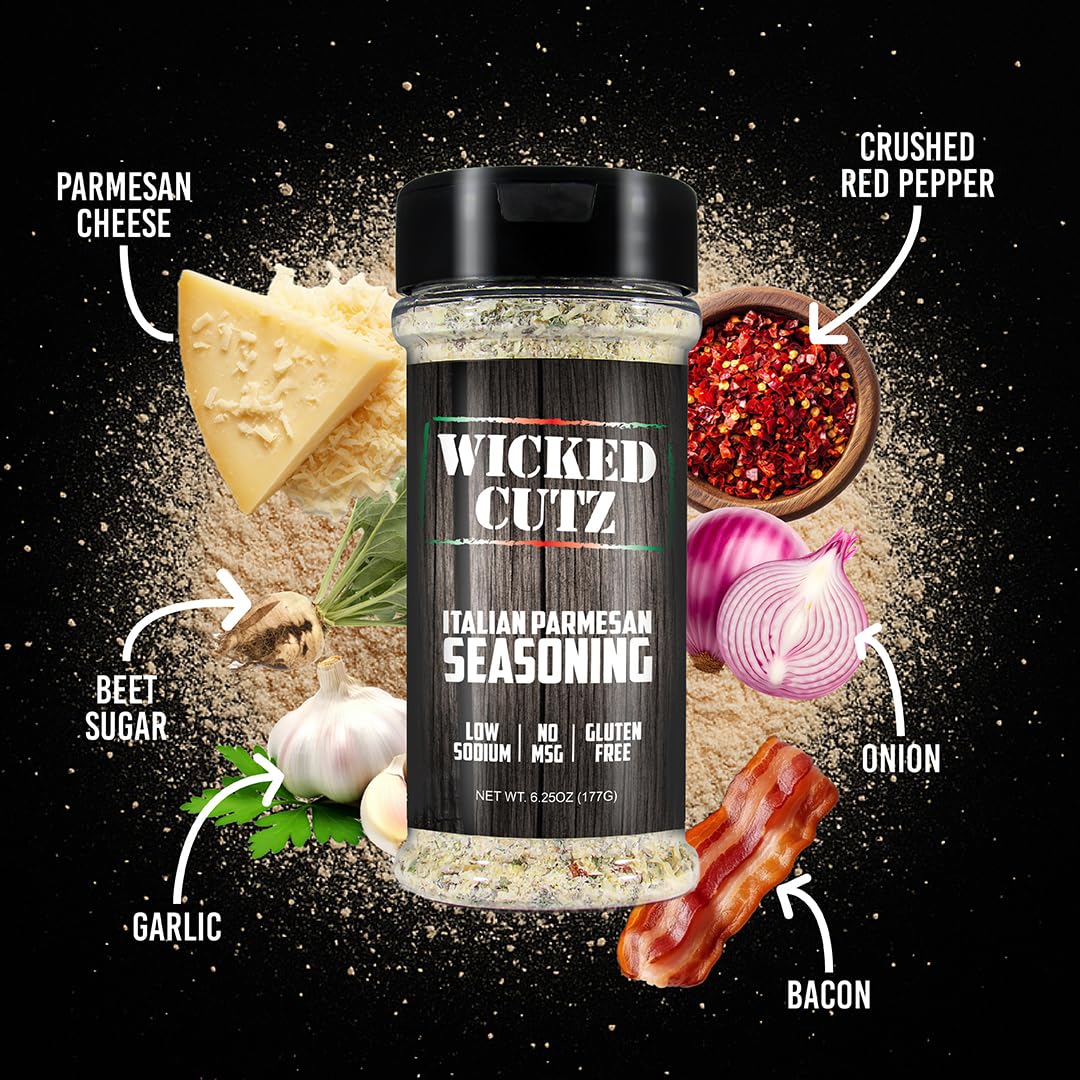 Wicked Cutz Sampler Grill Seasoning Set, 5 Pack of Flavored Grilling Spices, Jerky Seasoning, Low Sodium & No MSG Spices & Seasonings