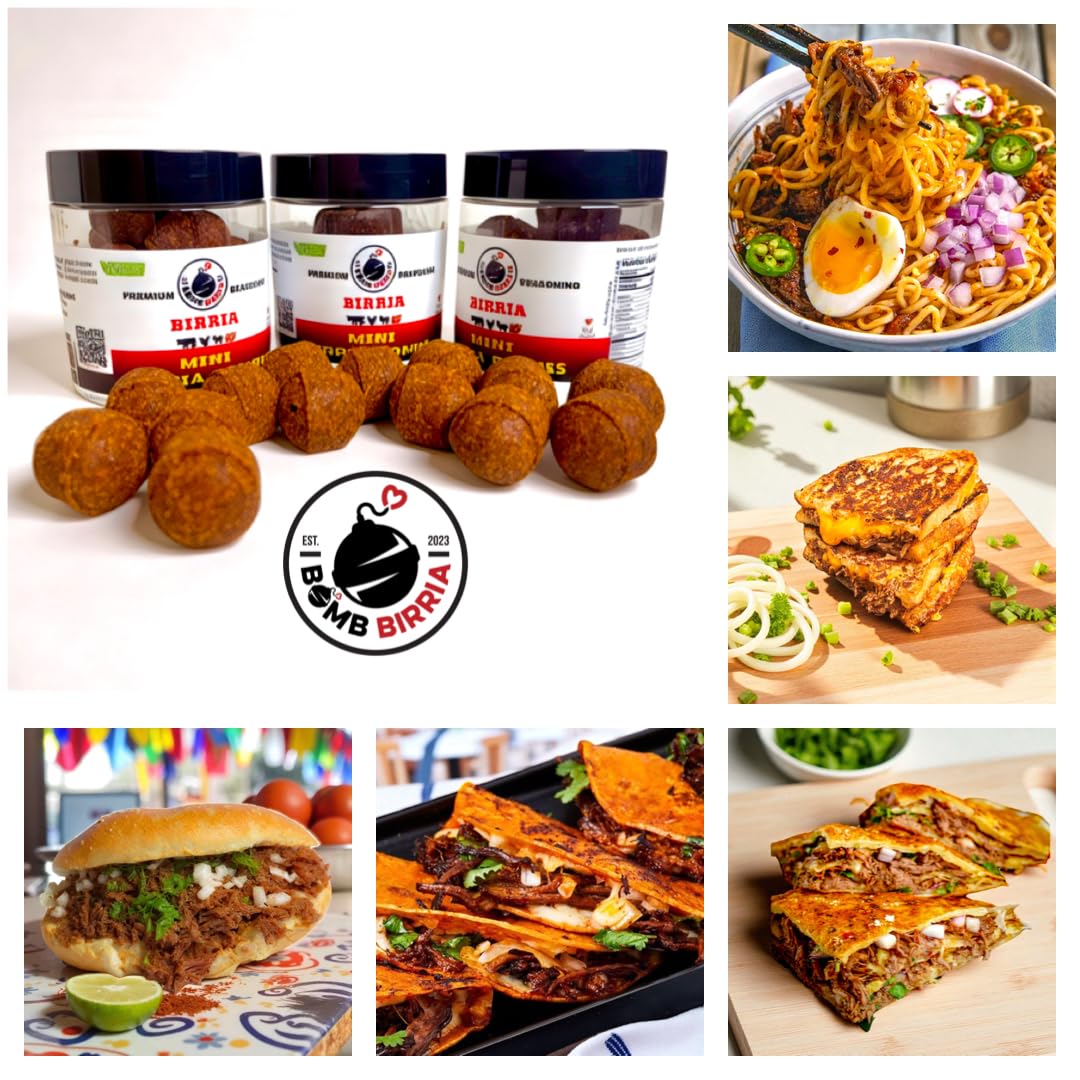 Authentic Mini Birria Bombs - 10 per pack by Bomb Birria - The Best Authentic Mexican Seasoning for Birria Plates, Tacos, Quesabirrias, Tortas