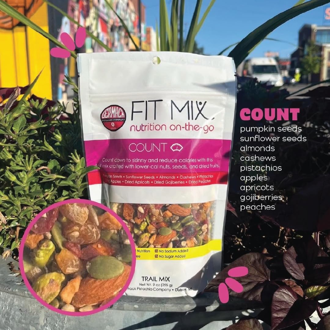 Germack® - Fit Mix - Count - Sunflower Seeds, Pumpkin Seeds, Cashews, Almonds, Pistachios, Peaches, Apricots, Goji Berries, Apples and Cranberries