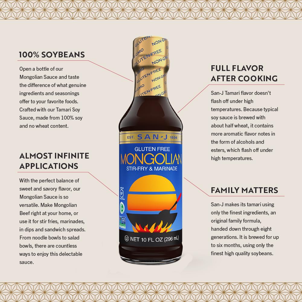 SAN J INTERNATIONAL Mongolian Sauce, 10 FZ