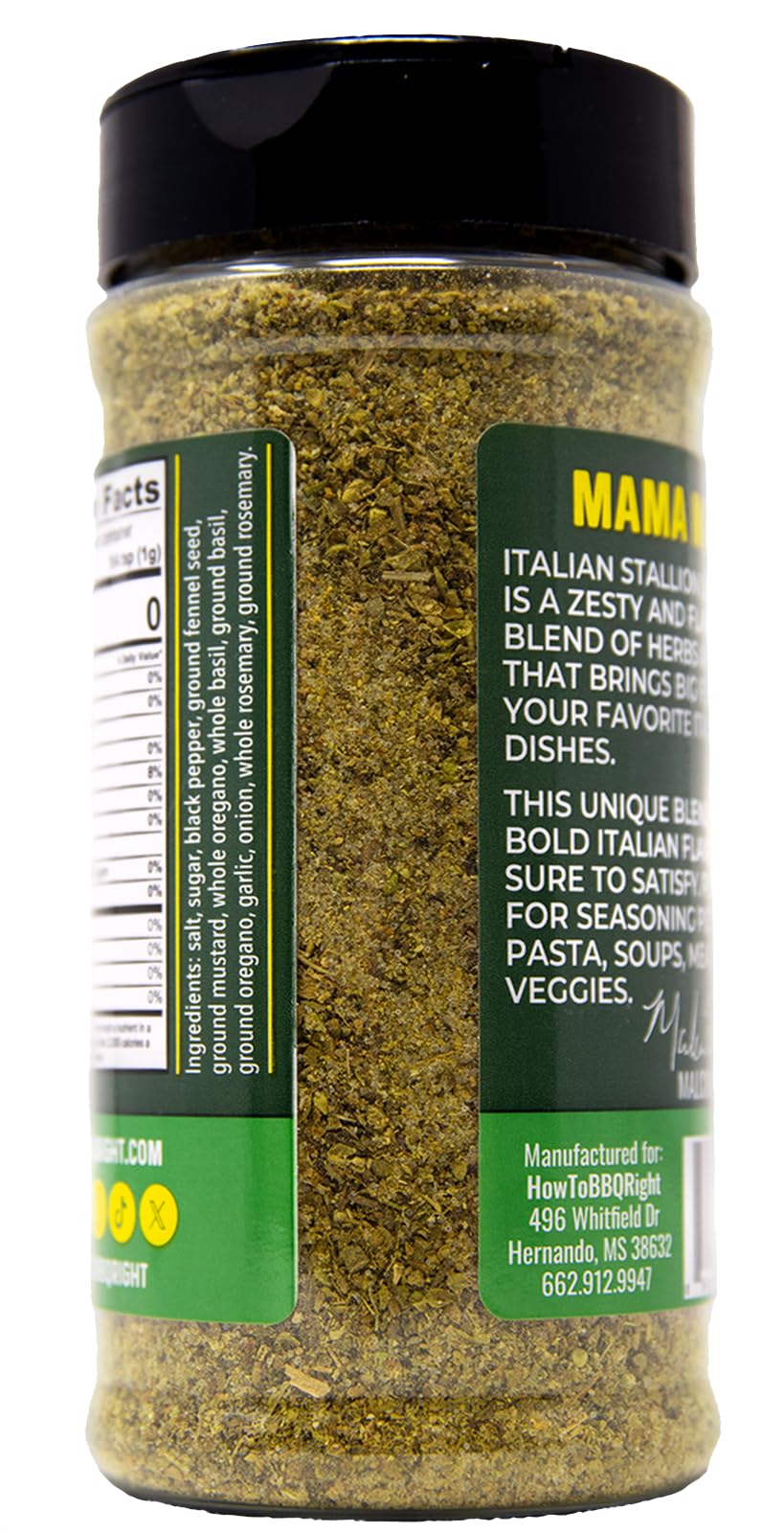 Malcolm’s Seasonings Italian Stallion Herb and Spice Blend Mix, Seasoning Powder, 11 oz Shaker