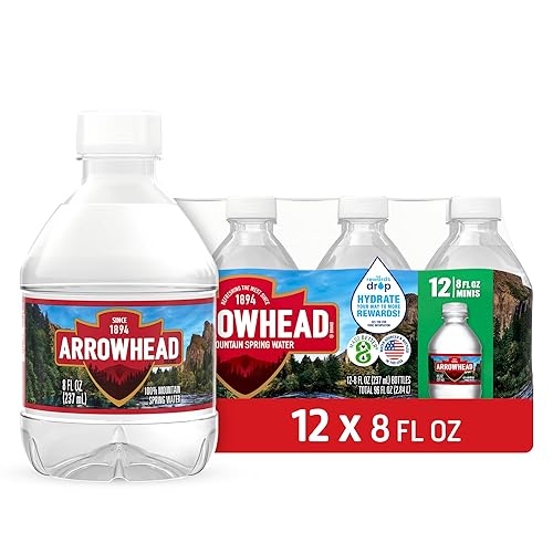 Arrowhead Mountain Spring Water Bottles, 12 Pack - Still Bottled Water with Naturally Occurring Minerals & Electrolytes for Taste - 8 Fl Oz