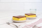 Our Specialty Individual Yellow Cake Slice with Chocolate Icing, Frozen, 5.8 Oz