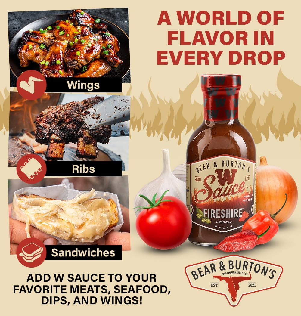 Bear & Burton's W Sauce, 64oz Jug (Fireshire)