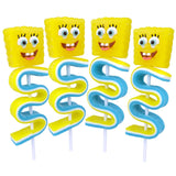 SpongeBob Gummy Skewers, Character and Sour Belt Gummies, Individually Wrapped Candy Gifts, 4 Count Box