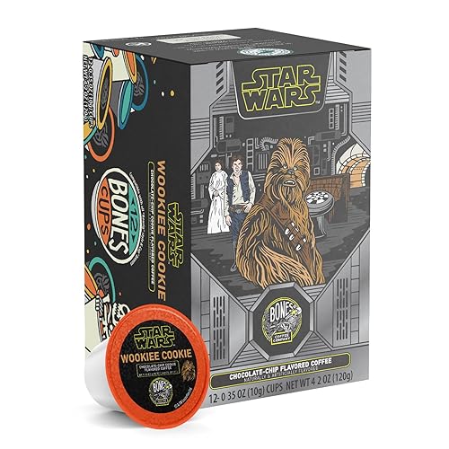 Bones Coffee Company Star Wars Wookiee Cookie, Chocolate Chip Cookie Flavored Coffee Pods, Low Acid Medium Roast Single-Serve Bones Cups For 1.0 & 2.0