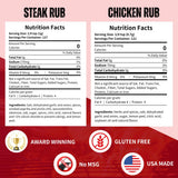 Pork Barrel BBQ Spice Collection Gift Pack | Gifts for Men| 3.8 oz All American Spice, 4.5 oz Steak and 3 oz Chicken, All Purpose BBQ Rub - No MSG