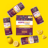 KOFEFRUT by beaniac Caffeinated Energy Drink, Lemon, Lightly Carbonated, Reduced Sugar, 80mg Caffeine, Polyphenols, Antioxidants, Vitamin C, 12 Fl Oz