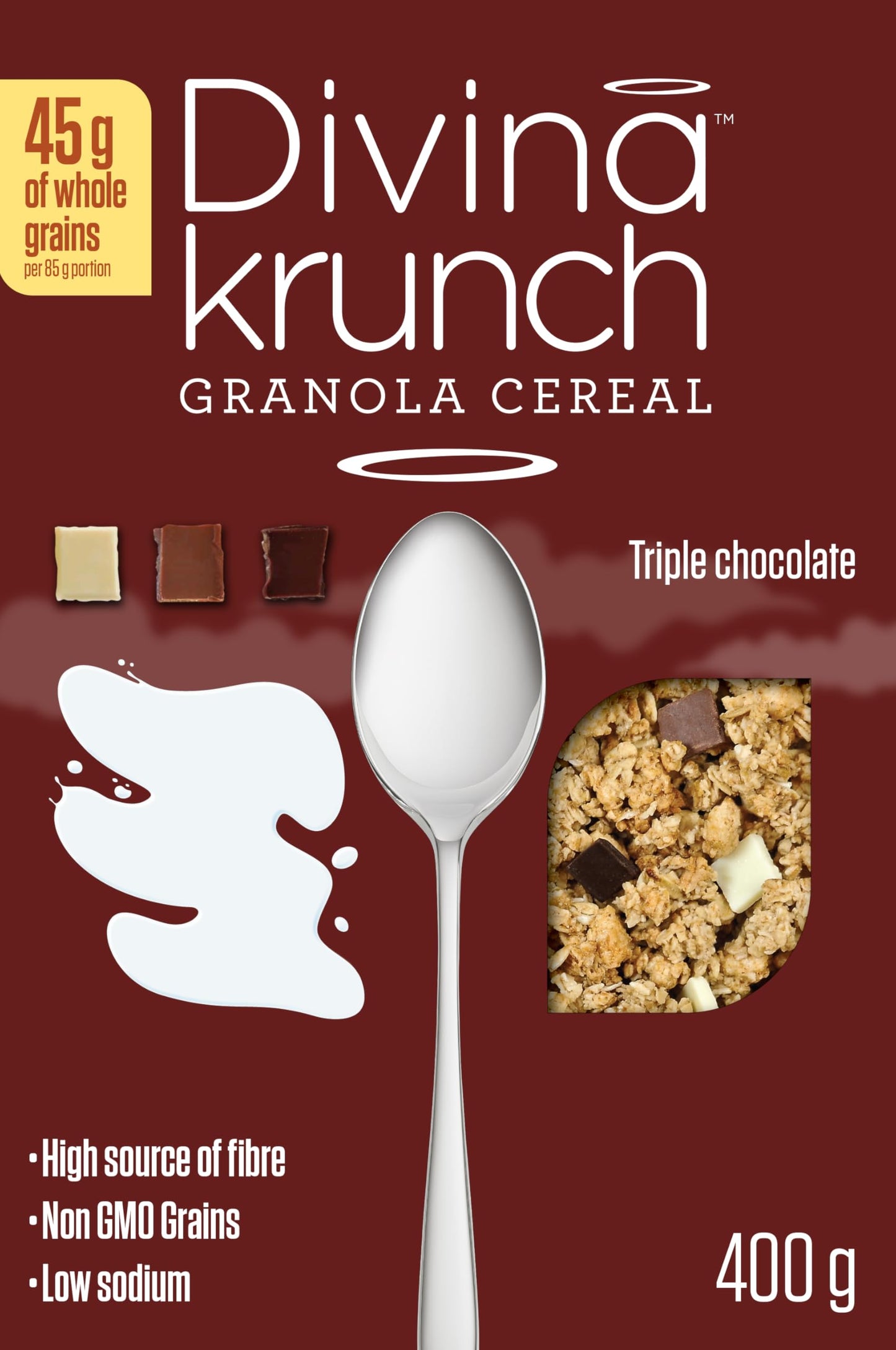 Divina Krunch Triple Chocolate Granola - 400g - Pack of 32
