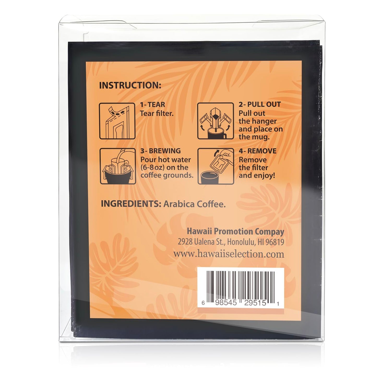 Hawaii Selection/ 100% Kona Coffee/Medium Roast/Single Serve/Pour Over Coffee/Drip Coffee / 5 pouches