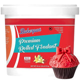 Bakerpan Premium Rolled Red Fondant for Cake Decorating - 2 Pounds, Vanilla Flavor