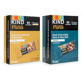 Kind Minis, Variety Pack. Contains 1 Caramel Almond & Sea Salt, and 1 Dark Chocolate Nuts & Sea Salt, Low Calorie, Gluten Free, Low Sugar, Healthy