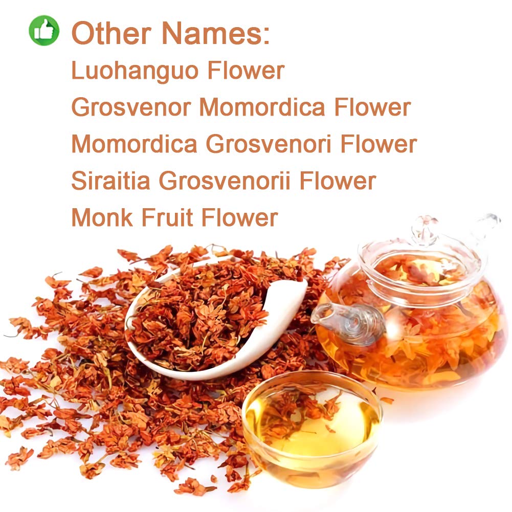 Plant Gift 100% Luohanguo Flower Tea, Monk Fruit Sweetener Herbal Tea (Grosvenor momordica Flower/Momordica grosvenori Flower/Siraitia Grosvenorii