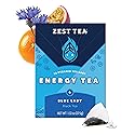 Zest Energy Tea Bags - Blue Lady Passion Fruit Black Tea - High Caffeine Tea for Morning Energy, Focus & Clarity - Natural Caffeinated Tea with 150mg