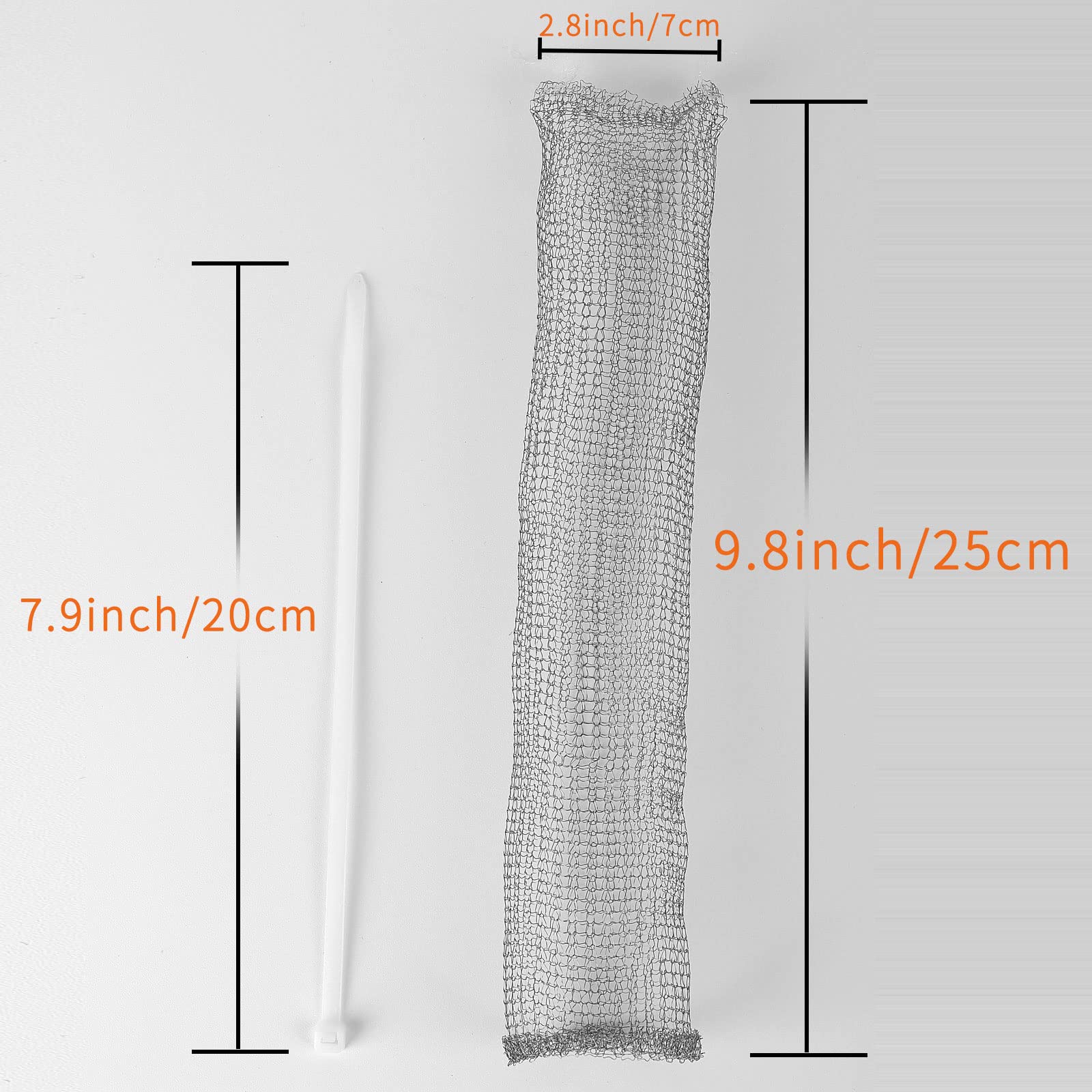 LVYOUIF Stainless Steel Washing Machine Lint Snare Traps, 12 PCS Washer Hose Lint Traps with 12 PCS Cable Ties, Laundry Mesh Washer Sink Drain Hose