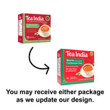 Tea India Premium Red Box Cardamom Chai Tea Flavorful Blend Of Premium Black Tea, Cardamom & Natural Ingredients Traditional Indian Caffeinated Tea 80