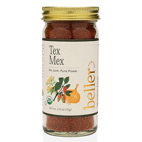 Beller Nutrition Tex Mex Organic Ancho Chili Powder Spice Blend Seasoning | 2 oz | Mexican Seasoning with Ground Ancho Powder, Paprika, Cumin, Ceylon