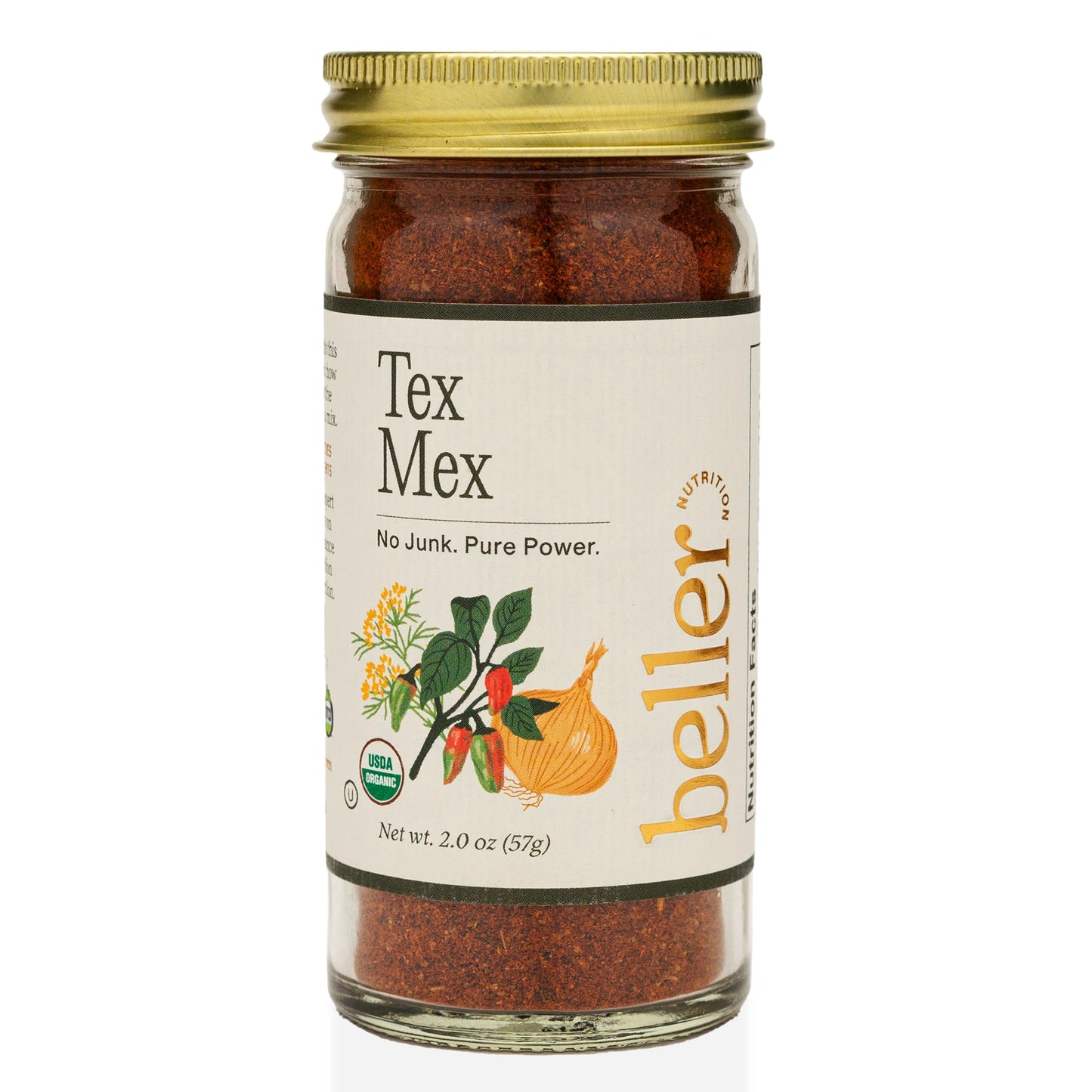 Beller Nutrition Tex Mex Organic Ancho Chili Powder Spice Blend Seasoning | 2 oz | Mexican Seasoning with Ground Ancho Powder, Paprika, Cumin, Ceylon